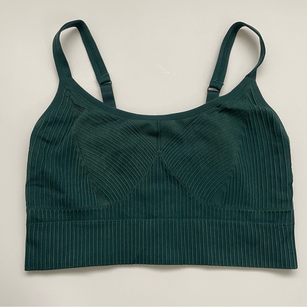 Seamless Ribbed Dark Green Bralette Tank Top
